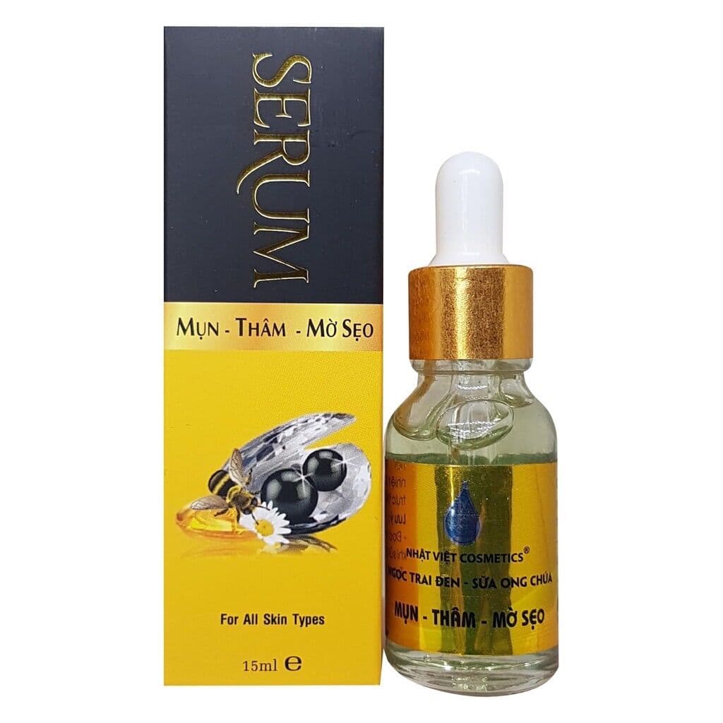 [HCM]SERUM MỤN THÂM MỜ SẸO NGỌC TRAI ĐEN SỮA ONG CHÚA NHẬT VIỆT COSMETICS 15ML