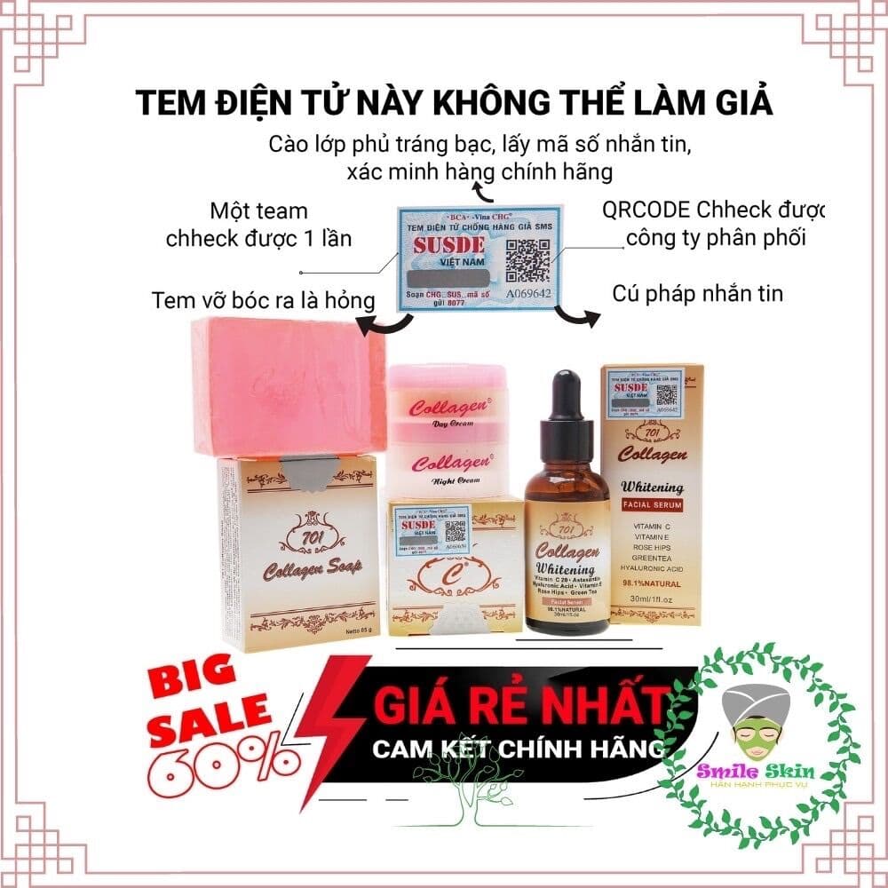 Combo dưỡng da Serum 701+ KEM Collagen 701