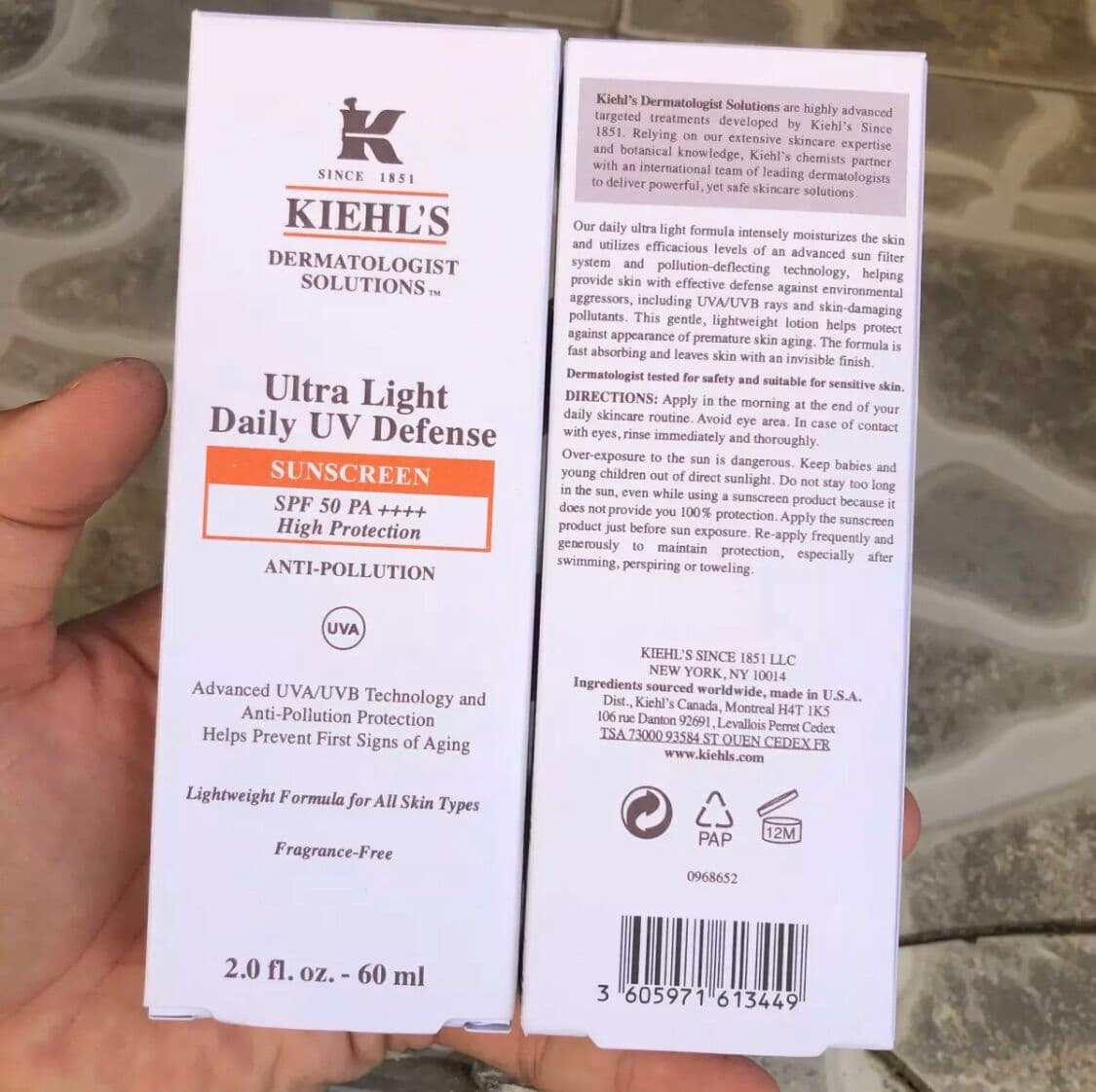[HCM]Có Sẵn - Fullbox 60ML] Kem Chống Nắng Kiehl’s Ultra Light Daily UV Defense Sunscreen (KCN Kiehls)