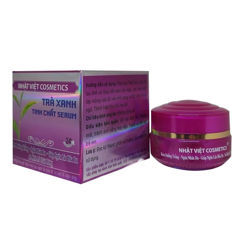 [HCM]kem dưỡng trắng ngừa nhăn lão hóa se khít lỗ chân lông trà xanh tinh chất serum NHẬT VIỆT COSMETICS 10g
