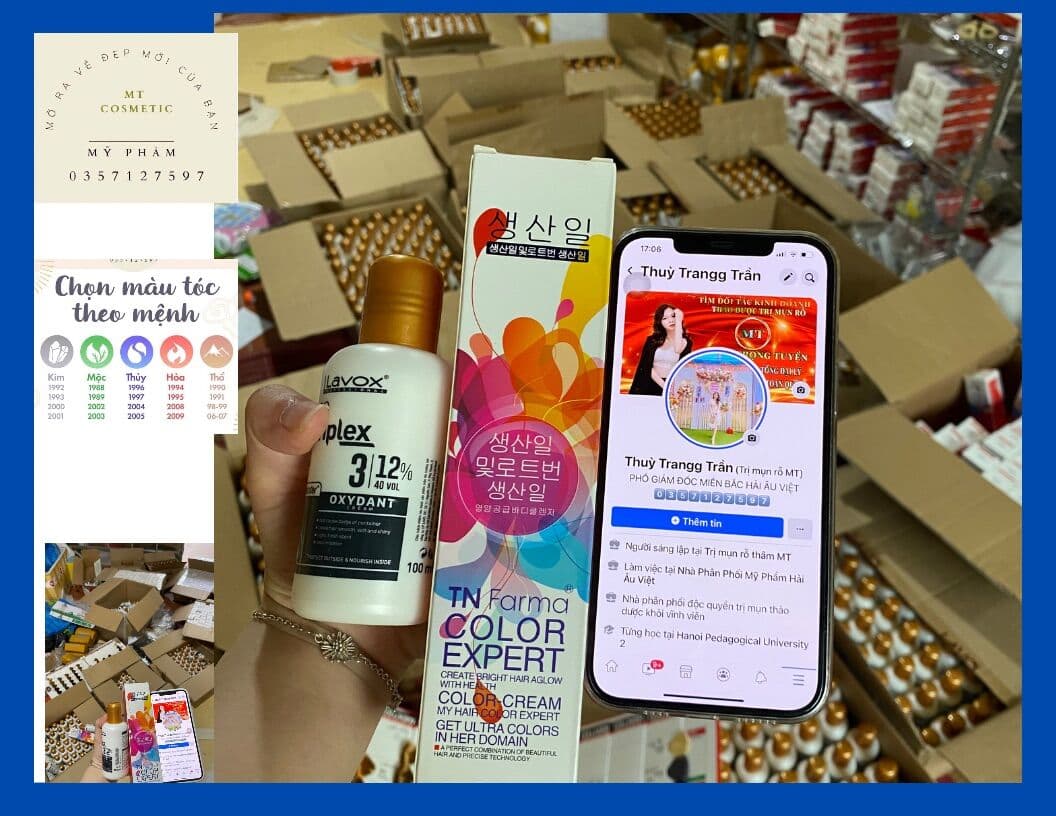 SỈ THUỐC NHUỘM TÓC HÀN ĐỦ MÀU (KHÔNG KÈM OXI TRỢ NHUỘM) MÀU LÊN ĐẸP BỀN LÂU PHAI