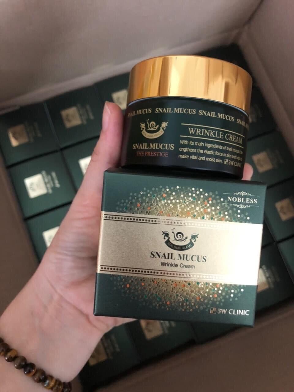 Kem dưỡng da 3W Clinic Snail Mucus Wrinkle Cream 50ml