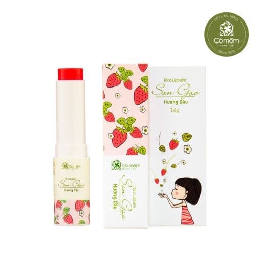 Son dưỡng gạo hương dâu - 100% thiên nhiên màu hồng tươi thích hợp đi làm & đi chơi
