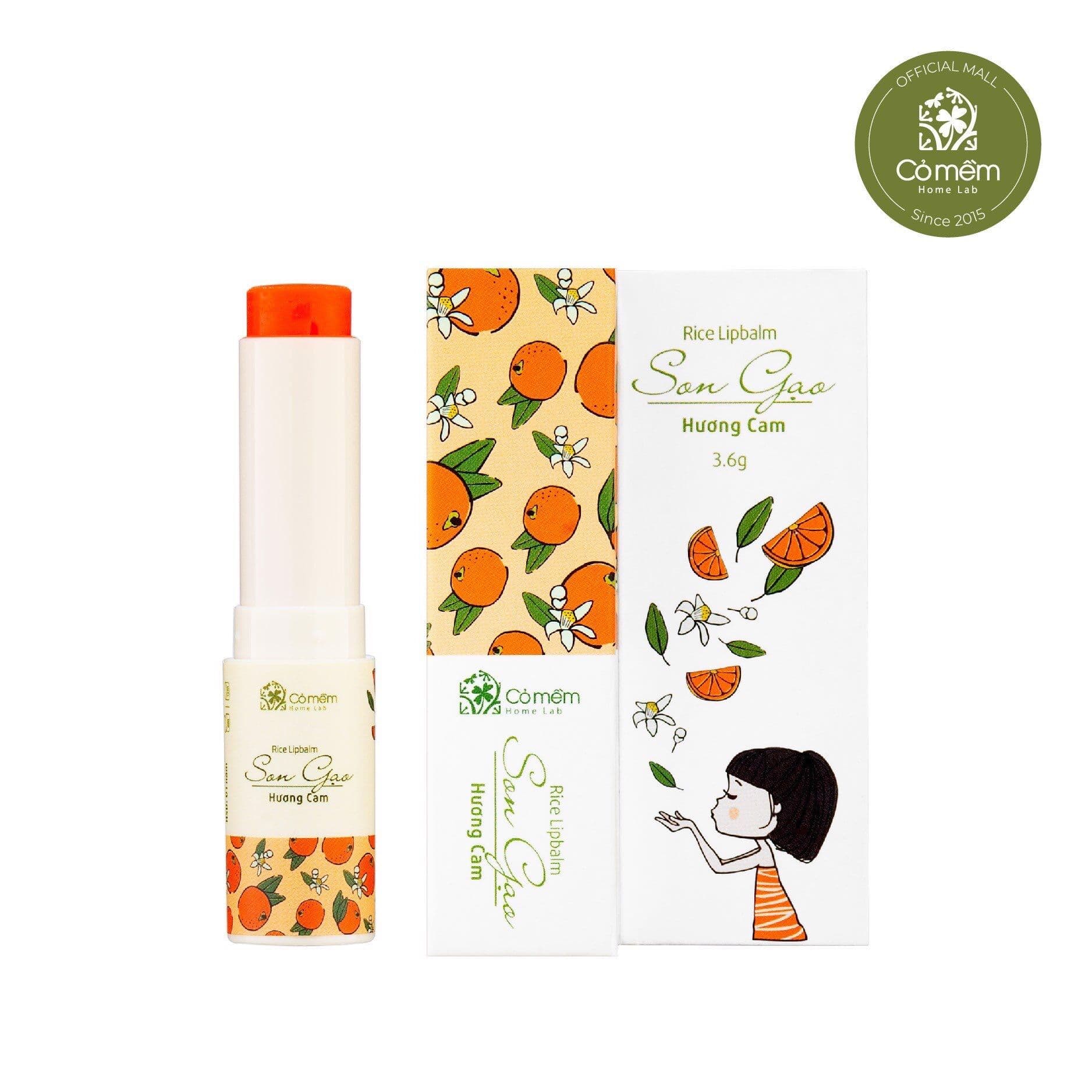 Son dưỡng gạo hương cam - 100% thiên nhiên màu phớt cam nhẹ thích hợp đi làm & đi chơi