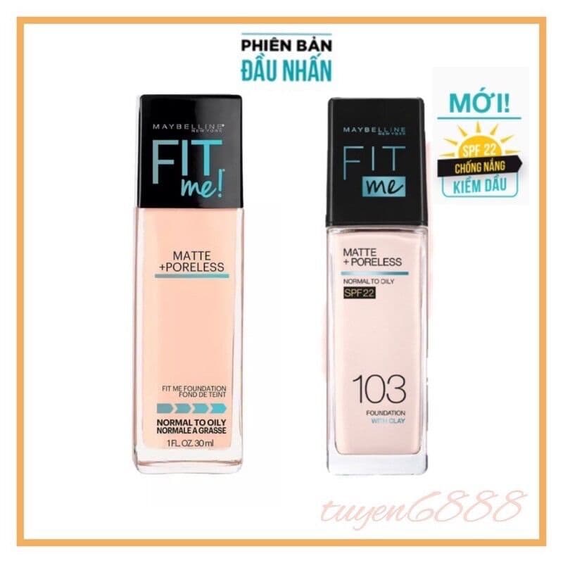 Kem Nền Mịn Nhẹ Kiềm Dầu Chống Nắng Fit Me Maybelline New York Matte SPF 22 30ml
