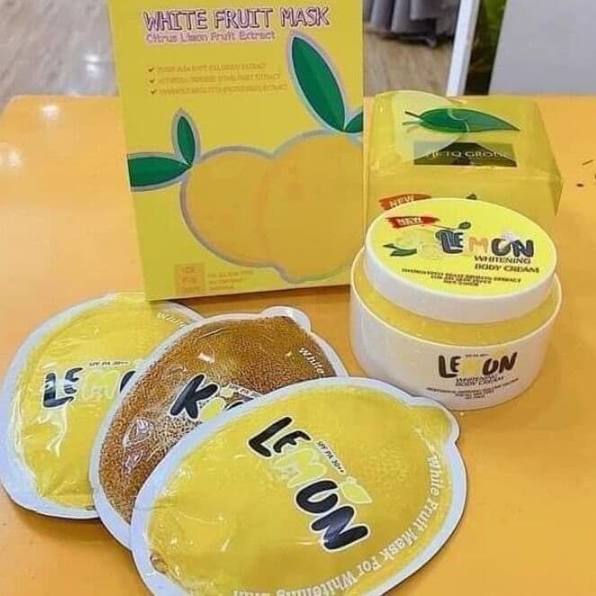 [HCM][CHÍNH HÃNG ??%] COMBO DƯỠNG DA BODY Ủ TRẮNG LEMON CHANH & KEM BODY LEMON CHANH