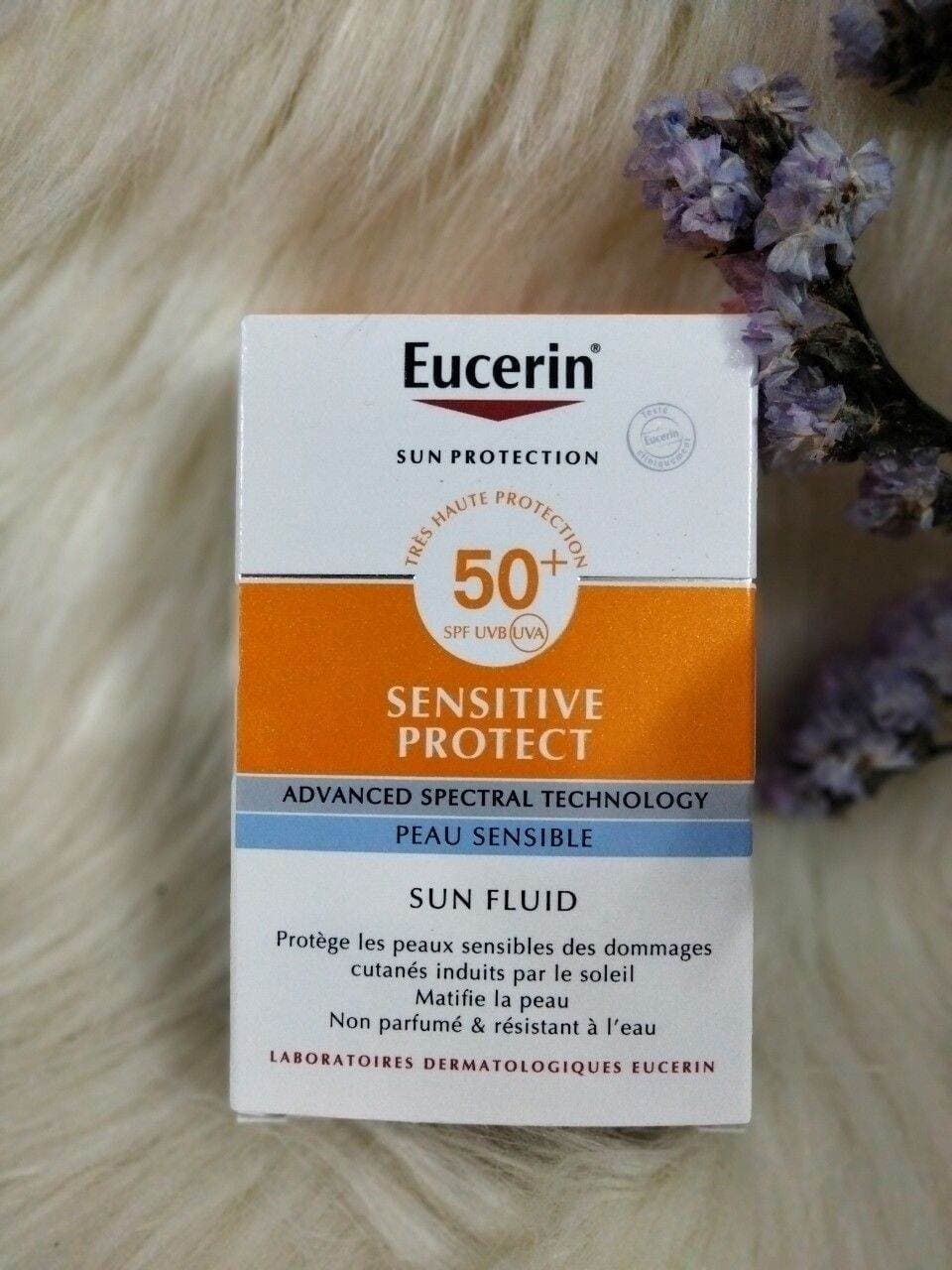 KEM CHỐNG NẮNG DA NHẠY CẢM EUCERIN SENSITIVE SPF 50+ tặng kèm kem dưỡng chống lão hóa ban đêm