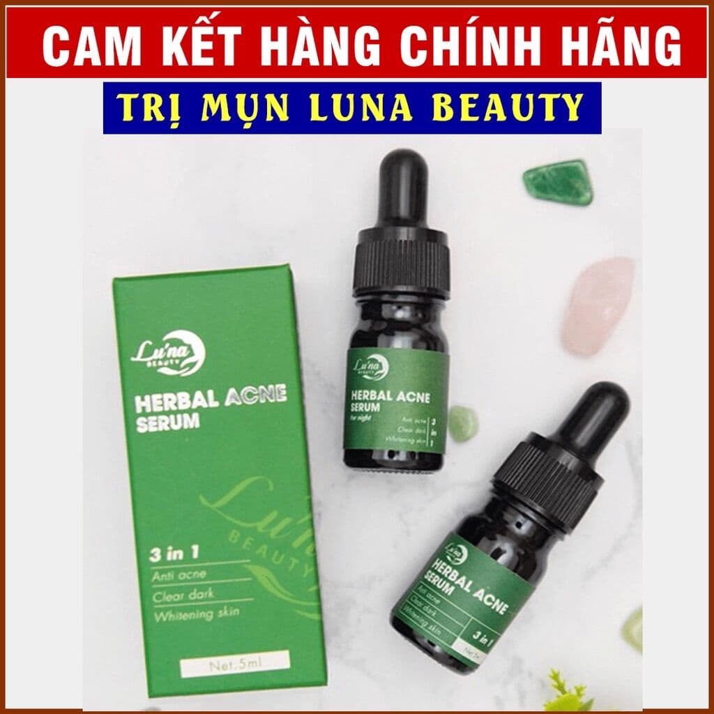 Serum Luna Beauty Herbal Acne 3 in 1 Dứt Điểm Mụn Thâm Se Khít Lỗ Chân Lông