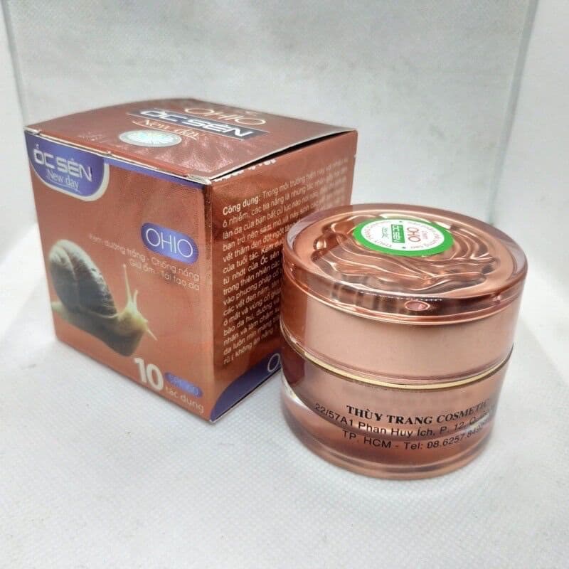 [HCM]Kem dưỡng trắng Chống nắng Giữ ẩm Tái tạo da 10 tác dụng OHIO ỐC SÊN NEW DAY (30g)