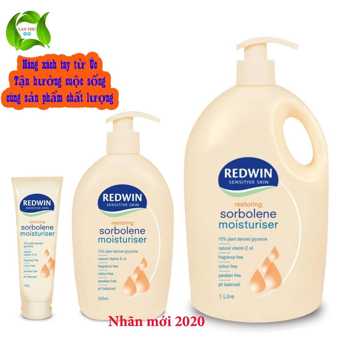 [HCM]Sữa dưỡng thể mềm mịn da Của REDWIN Sorbolene moisturiser Restoring With Vitamin E