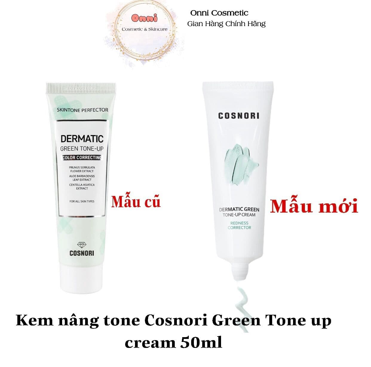 [HCM]Kem dưỡng trắng da Tone-up Cosnori Dermatic Green Cream 50ml