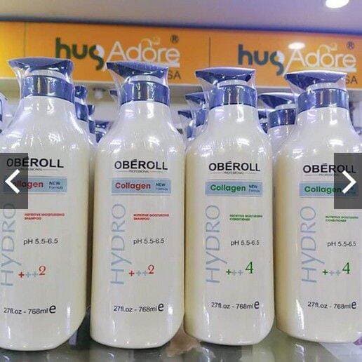 Cặp Dầu Gội - Xả Oberoll Collagen 768ml*2 lọ - Nhập Khẩu Đức chính hãng