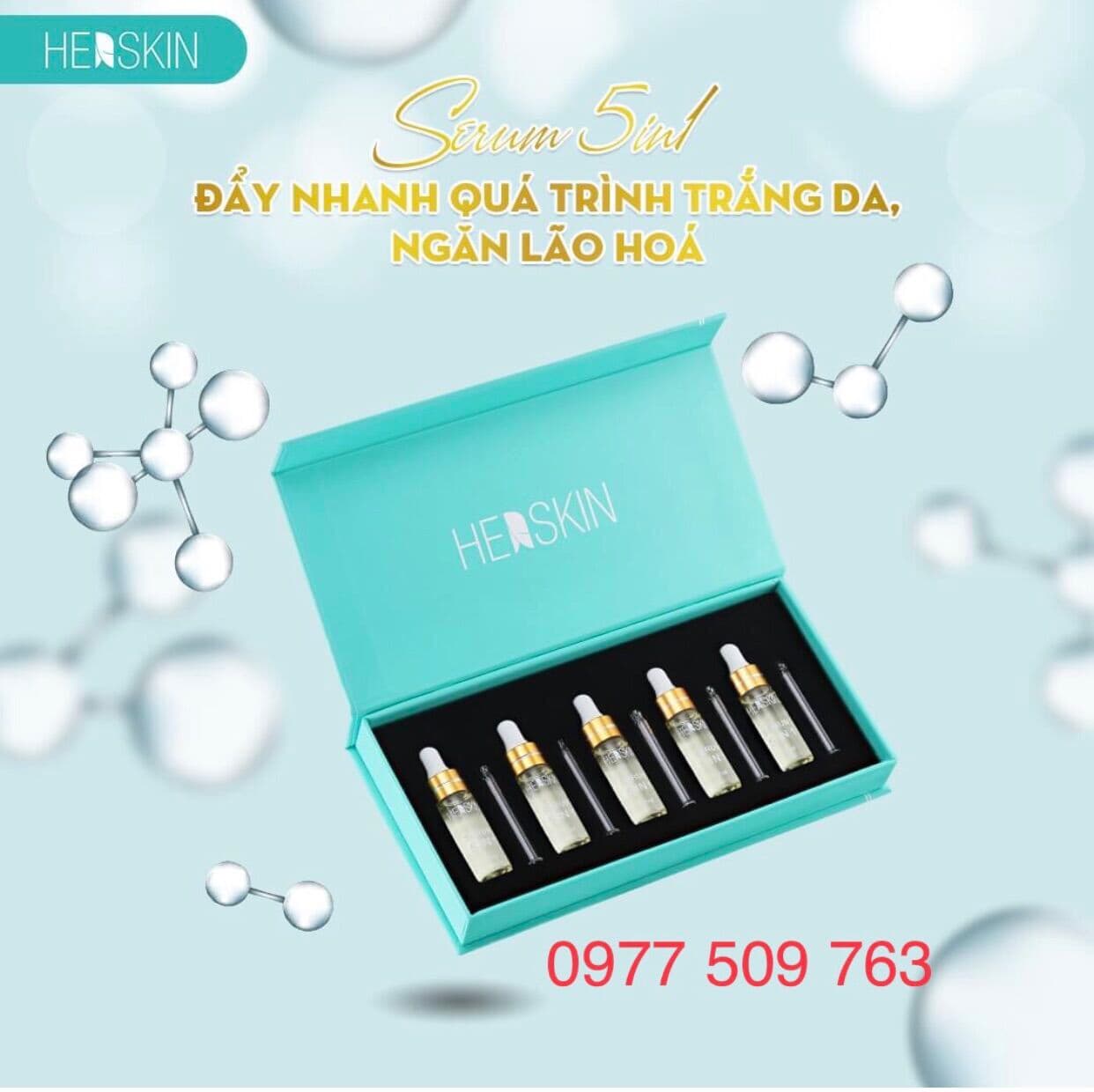[HCM]5 chai - Serum HER SKIN dưỡng trắng - mờ nám - ngừa mụn 5in1 HerSkin - Princess White chiết xuất từ nhụy hoa nghệ tây - hộp 5 chai 7ml/ chai