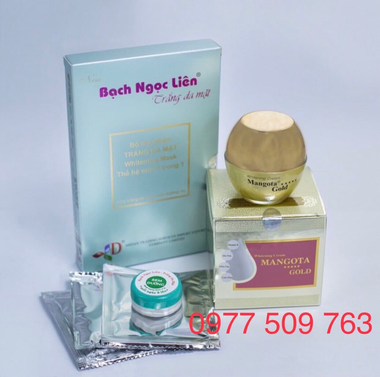 [HCM]Kem Mangota Gold Bạch Ngọc Liên dưỡng trắng da - mờ nám - tàn nhang - đồi mồi 15gr - Tặng kèm bộ mặt nạ dưỡng trắng da mặt