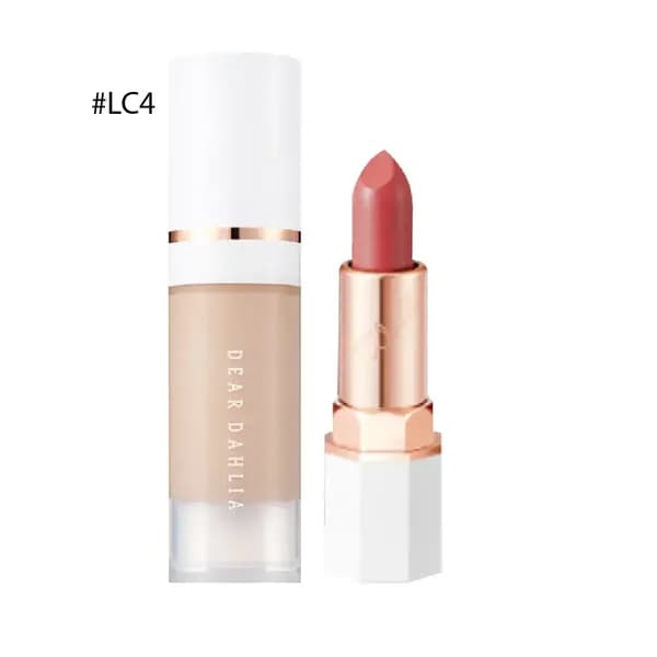 (Gift) Combo Kem nền DEAR DAHLIA SKIN PARADISE SHEER SILK FOUNDATION MINI 6ml #LC4 & Son Thỏi DEAR DAHLIA LIP PARADISE INTENSE SATIN MINI #808 MEGAN
