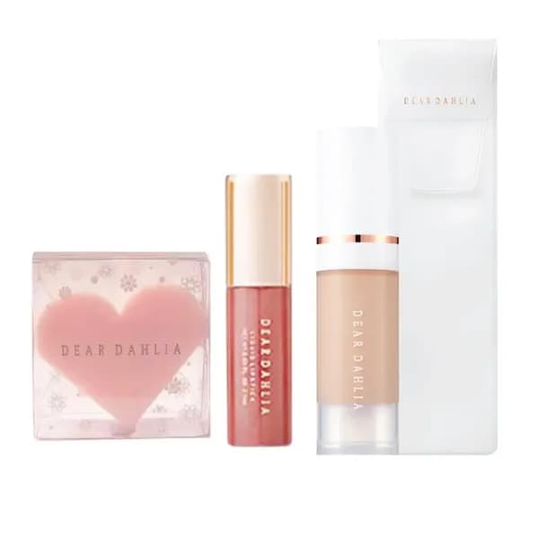 (Gift) Combo Trang Điểm DEAR DAHLIA (1 bông mút + 1 son kem lì 1ml + 1 túi đựng cọ + 1 kem nền 6ml)