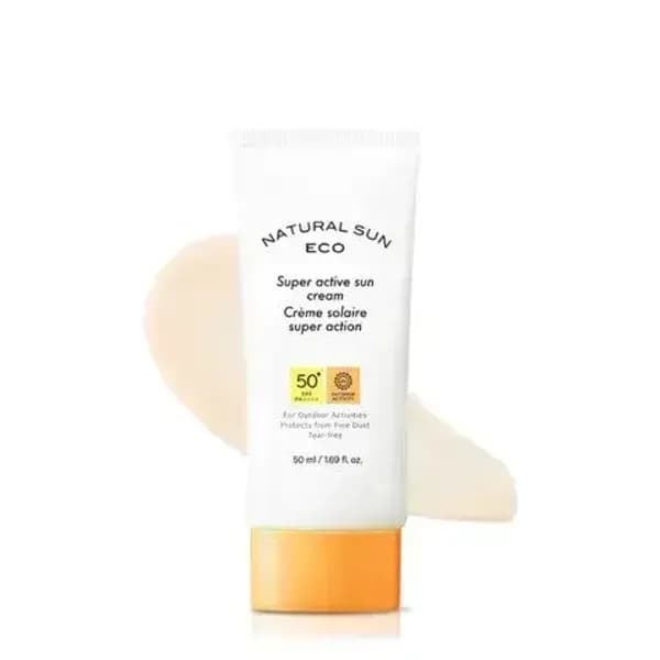 Kem Chống Nắng Ngăn Bụi Mịn THEFACESHOP NATURAL SUN ECO SUPER ACTIVE SUN CREAM SPF50+ PA++++