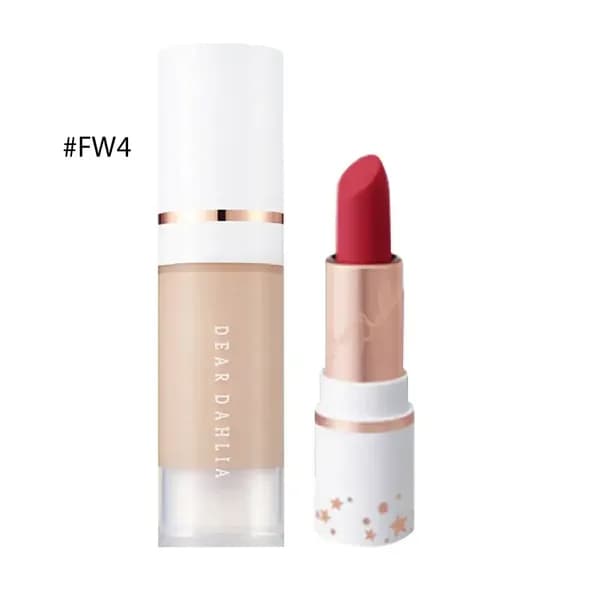 (Gift) Combo Kem nền DEAR DAHLIA SKIN PARADISE SHEER SILK FOUNDATION MINI 6ml #FW4 & Son LIP PARADIS EEFFORTLESS Mini #M109 MONICA