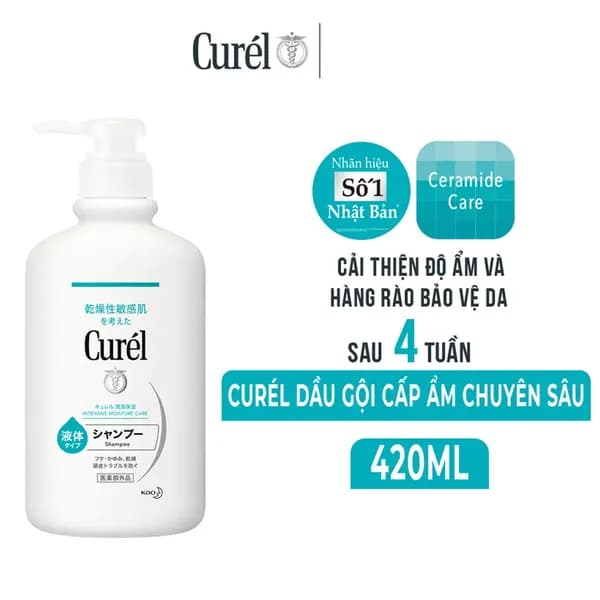 Dầu Gội Cấp Ẩm Chuyên Sâu CURÉL INTENSIVE MOISTURE CARE SHAMPOO 420ml