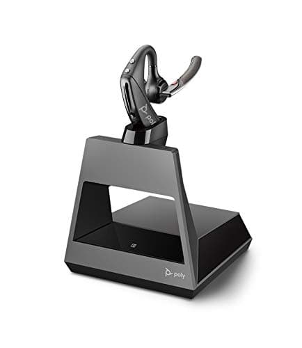 Plantronics - Voyager 5200 Office with One-Way Base (Poly) - Bluetooth Single-Ear (Monaural) Headset - Noise Canceling - Connect to Your Desk Phone...