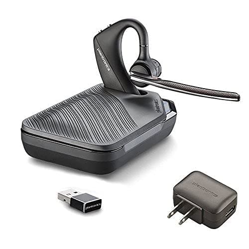 YISMO Plantronics Voyager 5200-UC Bluetooth Headset Bundle w/Bonus Wall Charger #206110-01-B | for Smartphones PC MAC Using RingCentral Software or...