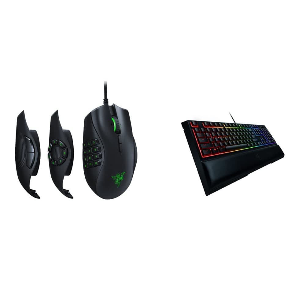 Razer Naga Trinity Gaming Mouse & Ornata Chroma Gaming Keyboard: Hybrid Mechanical Key Switches - Customizable Chroma RGB Lighting - Individually B...