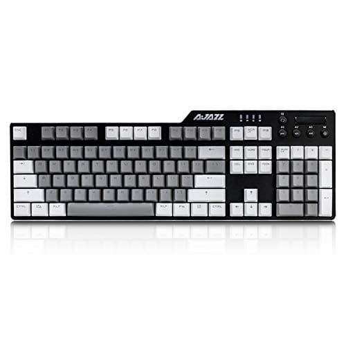 FIRSTBLOOD ONLY Game. AK35I Mechanical Gaming Keyboard – Blue Switches - PBT Keycaps – Grey-White Matching – White Backlit - Multimedia Keys – Black