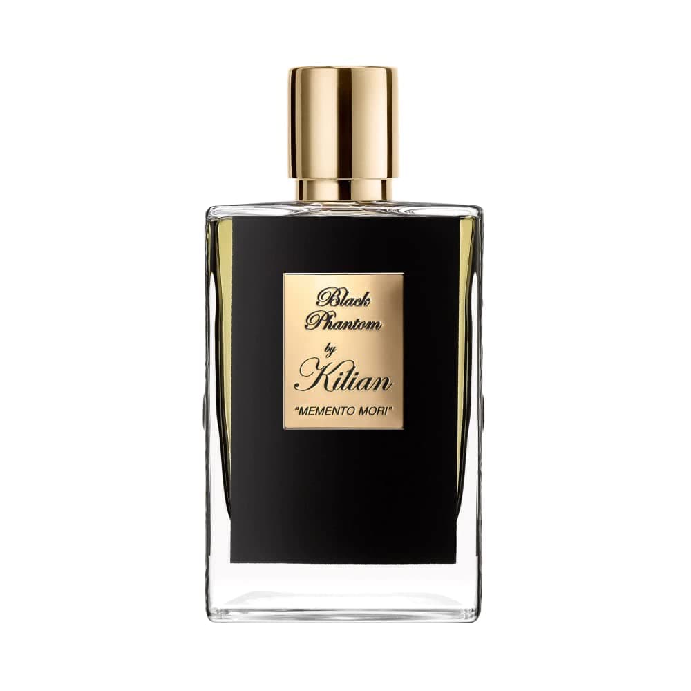 Kilian Black Phantom,"Memento Mori" Refillable Perfume Spray, 1.69 Fl Oz - with Clutch