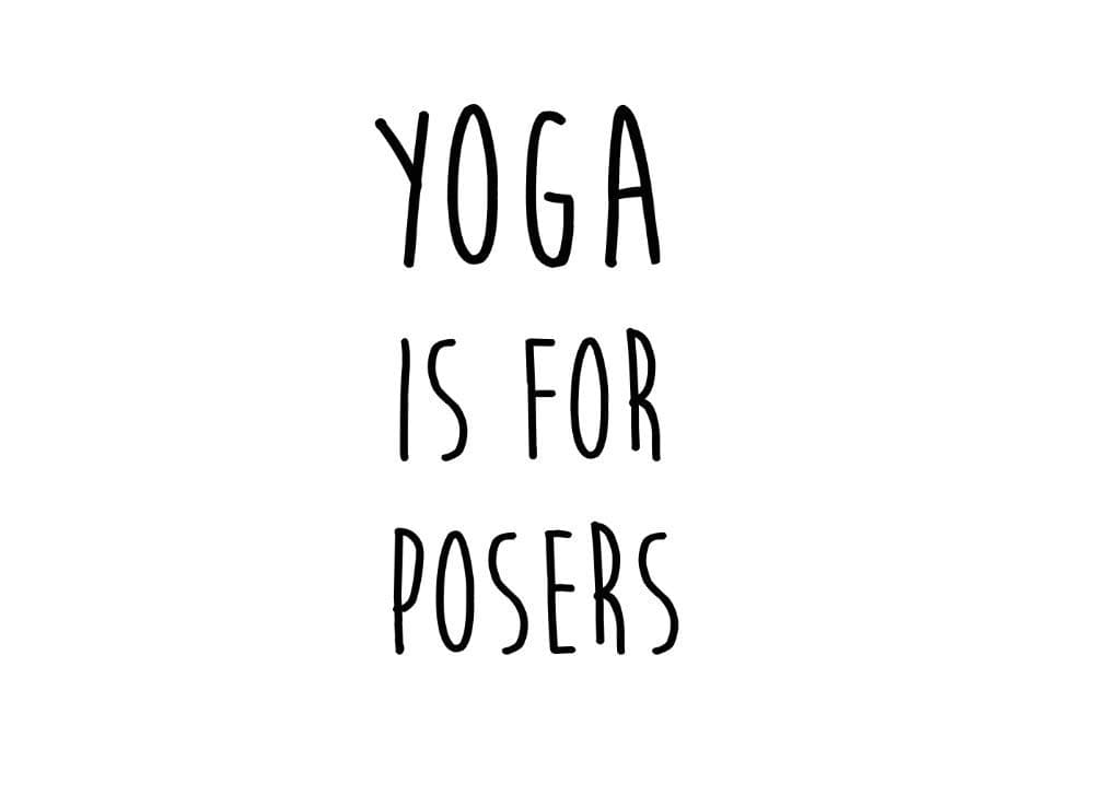 BB Marketing Yoga is for Posers Vinyl Decal, Wall, Car, Laptop - Yellow - 50 inch