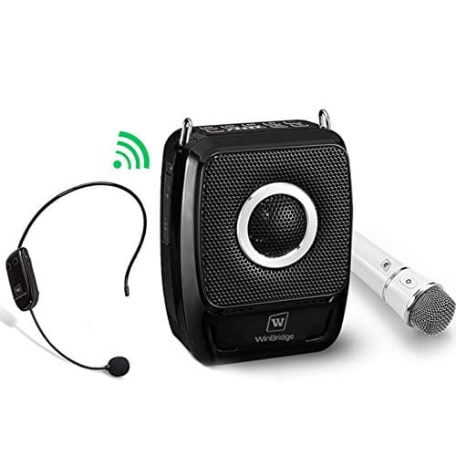 W WINBRIDGE Portable PA System, Bluetooth Speaker with Microphone, 2 Mic and Speaker Small, Wireless Voice Amplifier 25 Watts for Presentation,Teac...