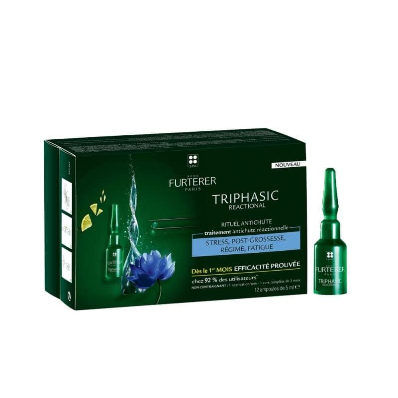 Rene Furterer Triphasic Reactional Concentrated Serum, Sudden Thinning Hair, Drug Free 12 ct.