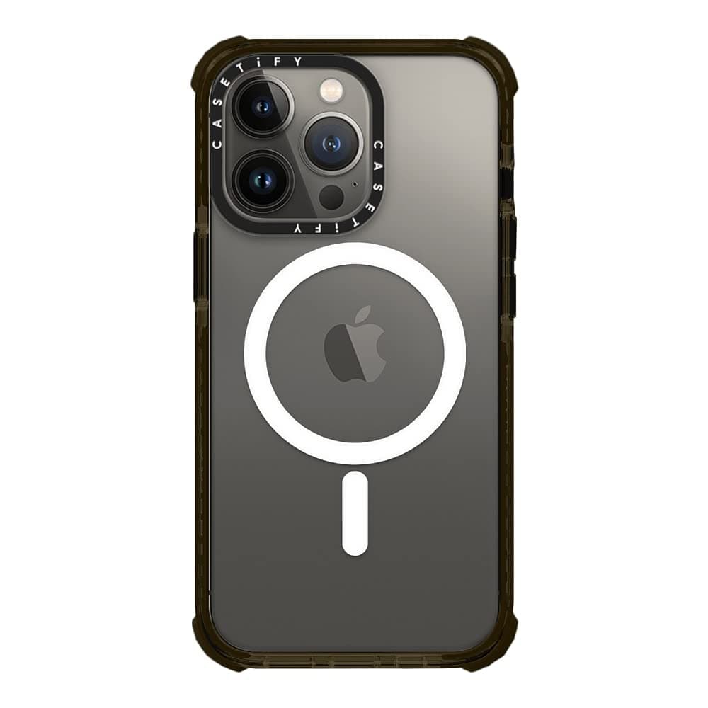 CASETiFY Ultra Impact Case Magsafe Compatible for iPhone 13 Pro-Black Clear