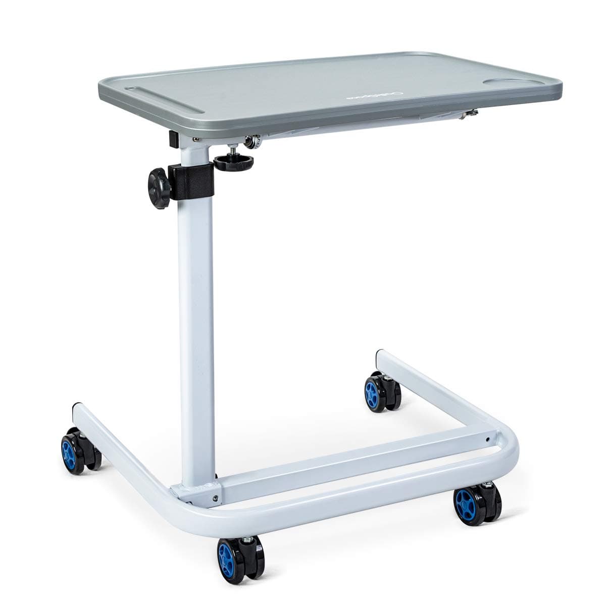 OasisSpace Overbed Table, Hospital Bed Table with Holder, Adjustable Over Bedside with Wheels for Hospital and Home Use - Laptop, Reading, Eating C...