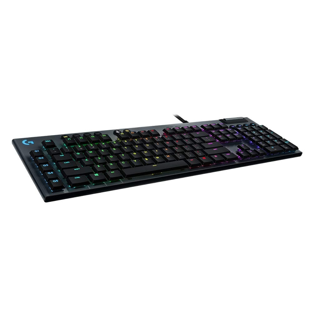 Logitech G815 LIGHTSYNC RGB Mechanical Gaming Keyboard with Low Profile GL Tactile key switch, 5 programmable G-keys, USB Passthrough, dedicated me...