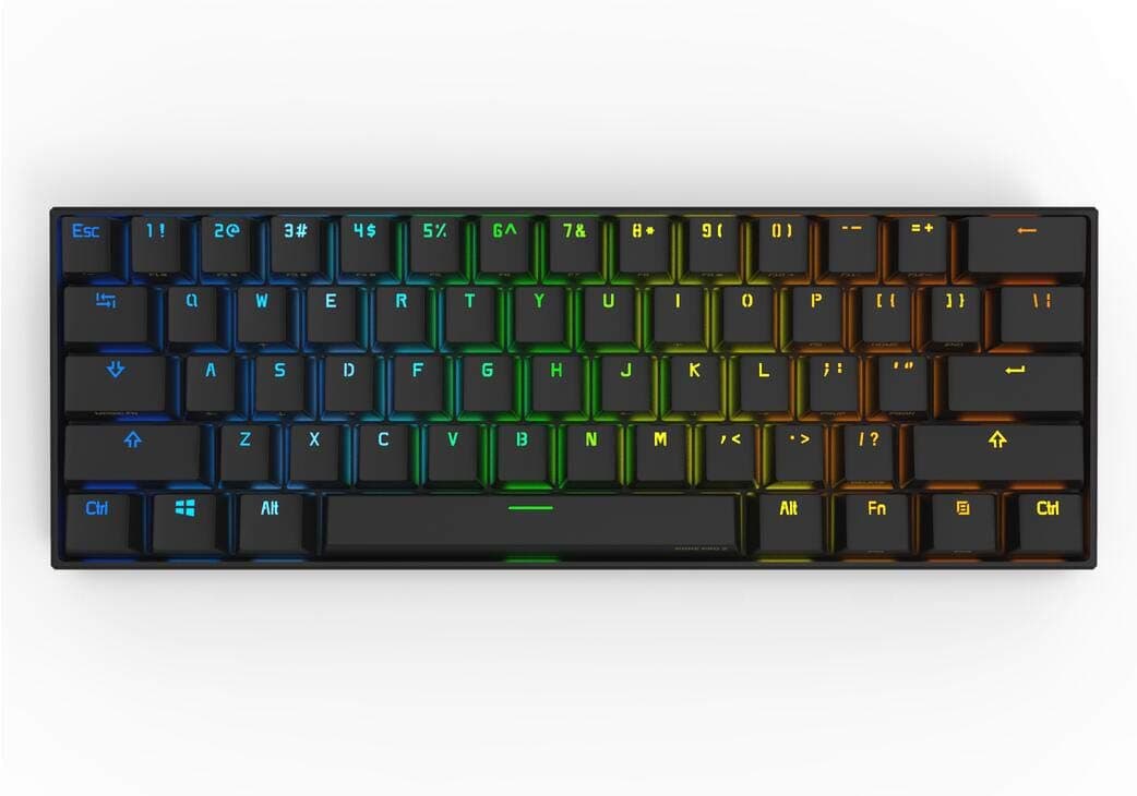 CORN Anne Pro 2 Mechanical Gaming Keyboard 60% True RGB Backlit - Wired/Wireless Bluetooth 5.0 PBT Type-c Up to 8 Hours Extended Battery Life, Full...