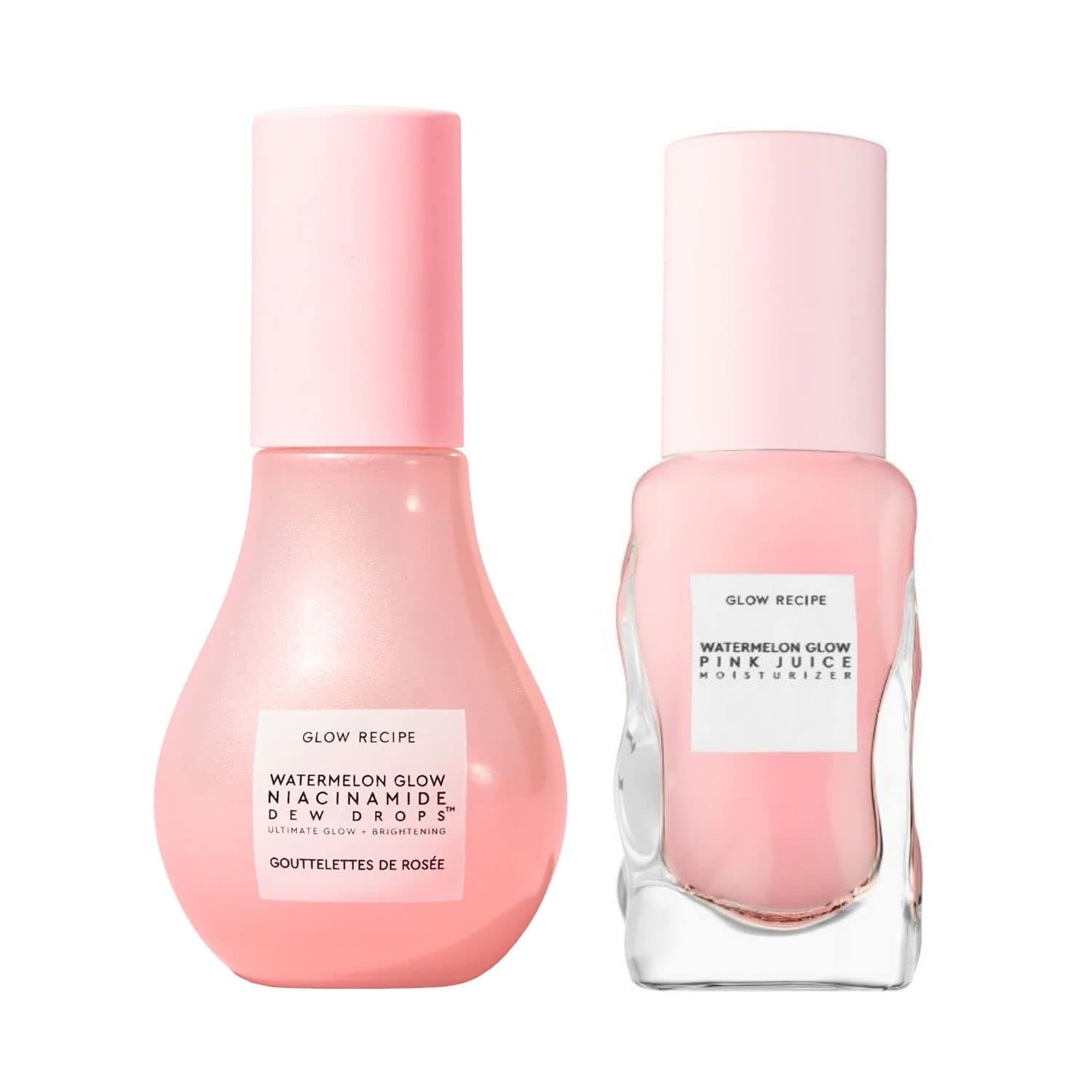 Glow Recipe 2-Piece Gift Set with Watermelon Glow Pink Juice Oil-Free Moisturizer Mini (25ml) + Watermelon Glow Niacinamide Dew Drops Highlighting ...
