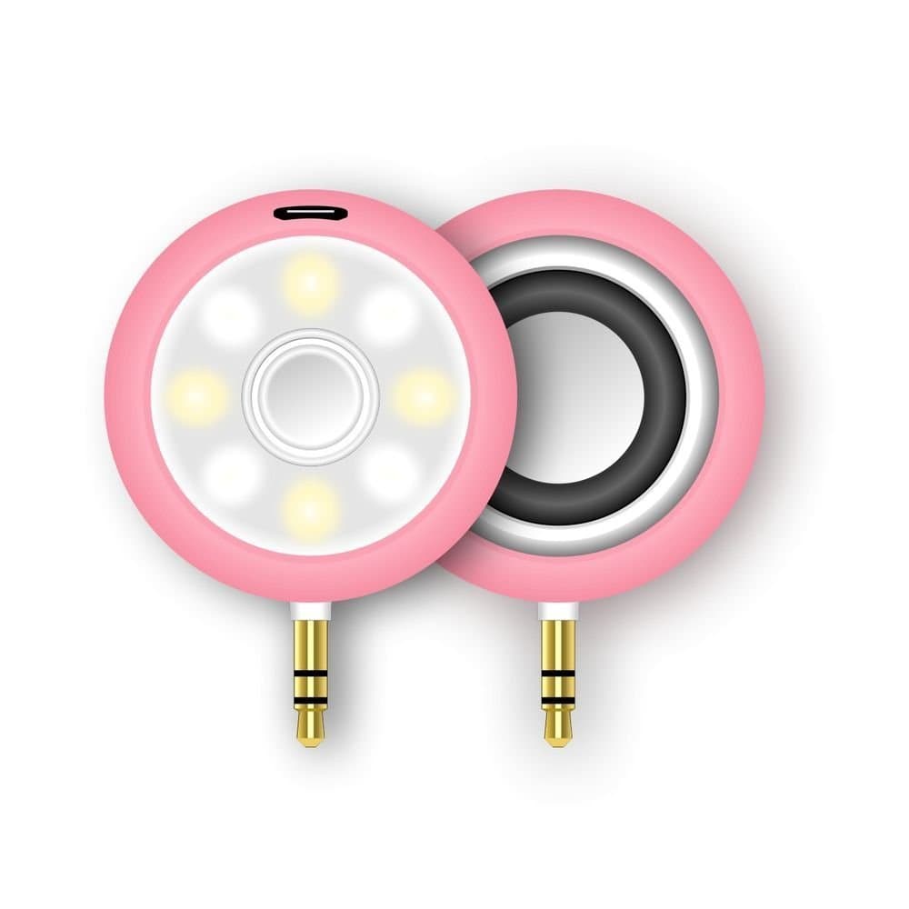 SZCHENGCI 2 in 1 Selfie Fill Light Beautify Photos Speaker with 6 Brightness Modes Cold and Warm LED Fill Light for for Smart Phones Laptop PC (Pink)