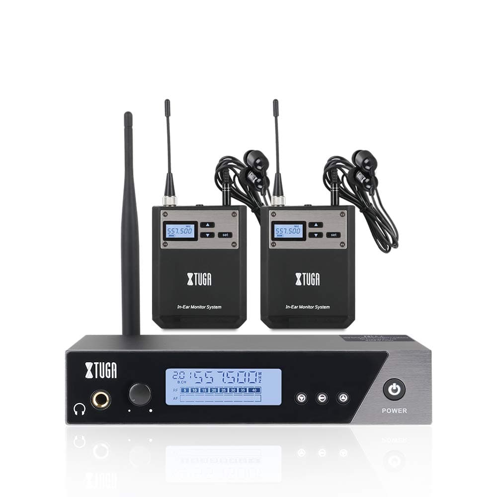 XTUGA IEM1100 2 Channel Wireless in Ear Monitor System Selectable Frequency Wireless Professional in-Ear Monitor System Ideal for Stage, Studio, Ex...