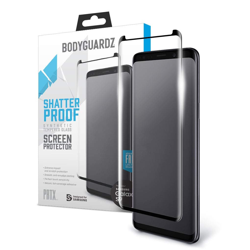 BodyGuardz - PRTX Samsung Galaxy S9 Shatterproof Synthetic Glass Screen Protector