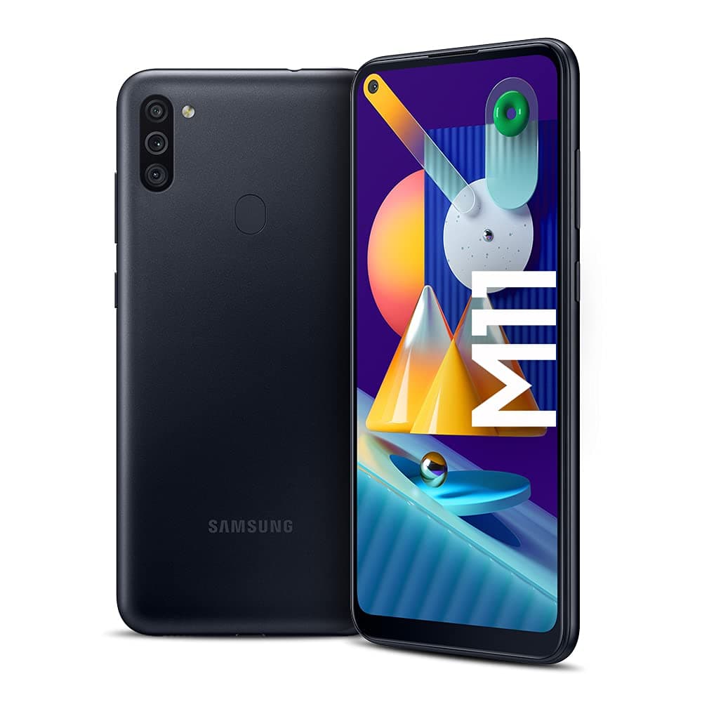 Samsung Galaxy M11 (SM-M115F/DS) Dual SIM 32GB, 6.4", Factory Unlocked GSM, International Version - No Warranty - Black + (64GB SD Bundle)