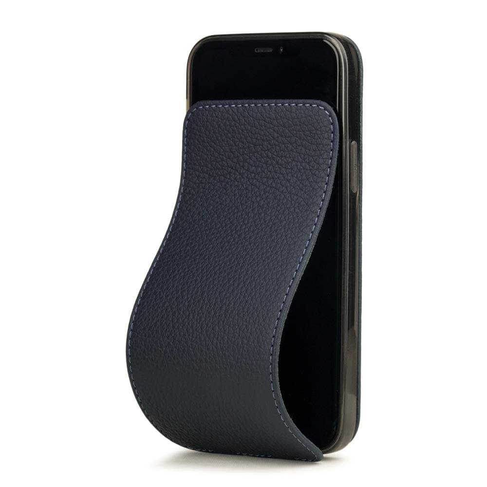 MARCEL ROBERT - Premium Leather Wallet case for iPhone 12 PRO MAX - Patented Model - Made in France - [ Blue ]
