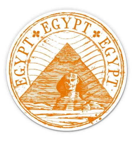 GT Graphics Egypt Travel Stamp Pyramids - 3" Vinyl Sticker - for Car Laptop I-Pad Phone Helmet Hard Hat - Waterproof Decal