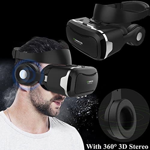 3D Virtual Reality Headset, Tsanglight VR Headset/Glasses with Built-in 3D Headphones for 4.5-6.0" Android/iOS for Samsung Galaxy S10 S9 S8 S7 ...