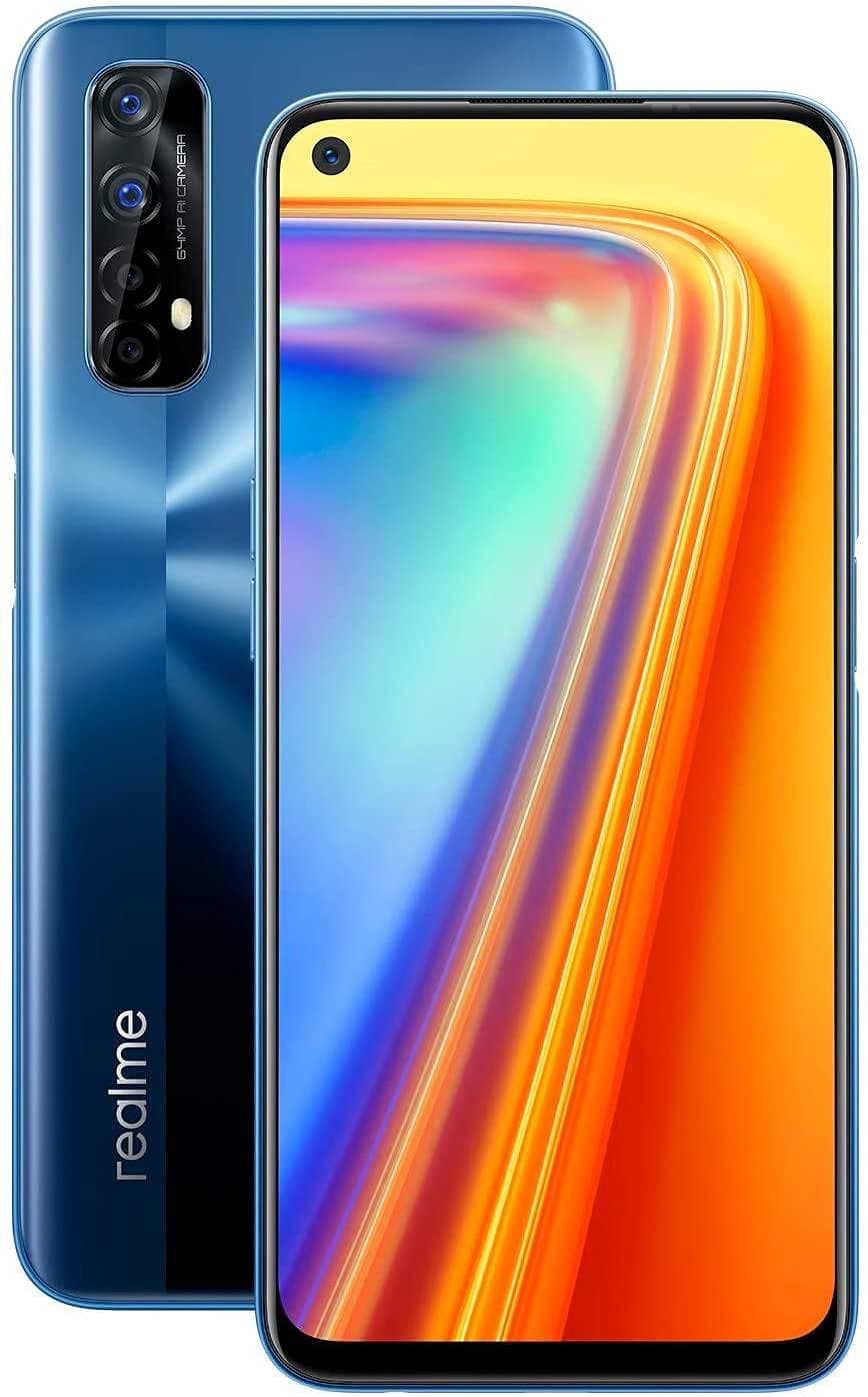 Realme 7 (128GB, 8GB) 6.5" 90Hz Display, 30W Fast Charge, MediaTek Helio G95, GSM Unlocked Global 4G LTE International Model (Mist Blue)