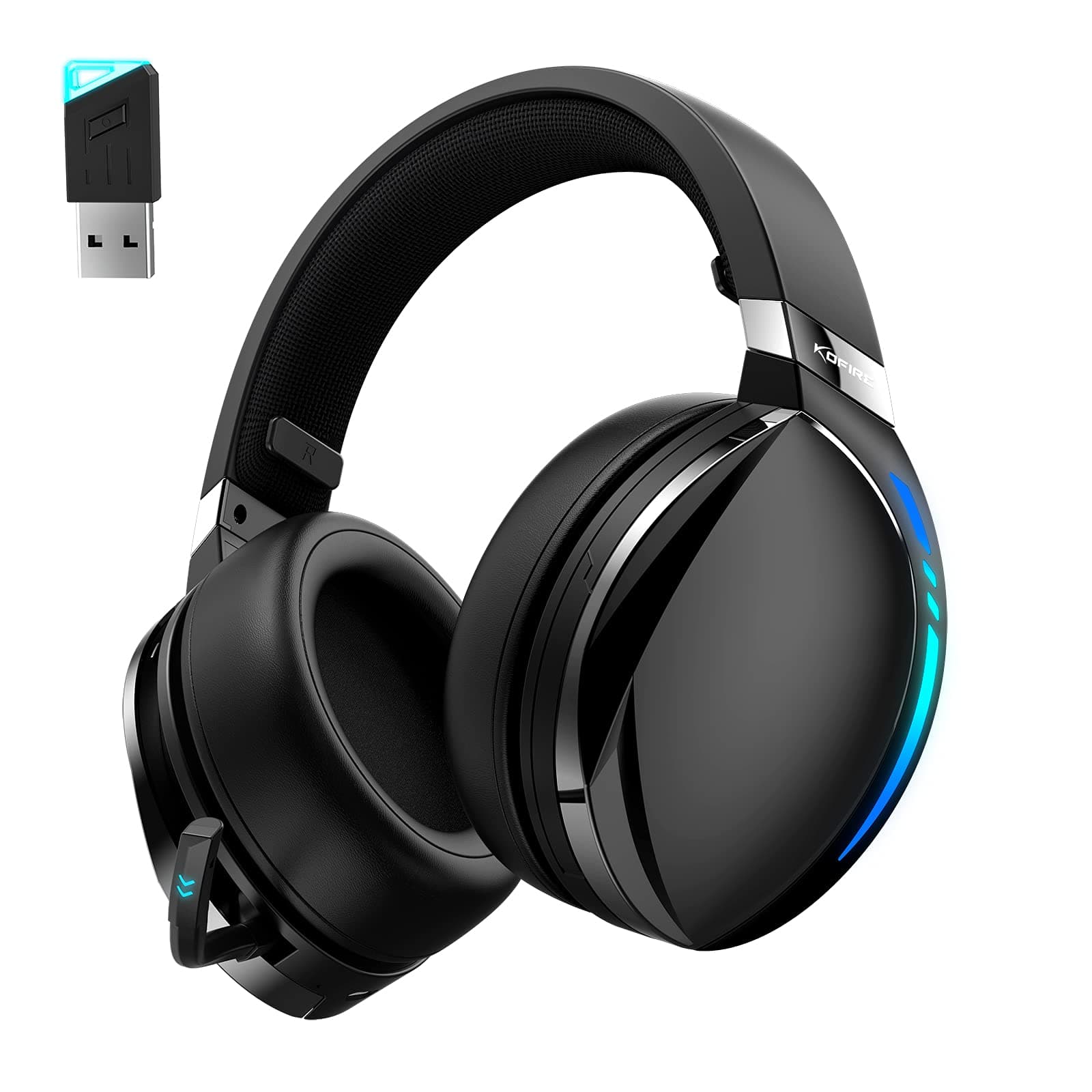 Kofire UG-06 Wireless Gaming Headset for PS4 PS5 PC, 30H Playtime, Low Latency, Noise Cancelling Over Ear Bluetooth Gaming Headphones with Dual Mic...