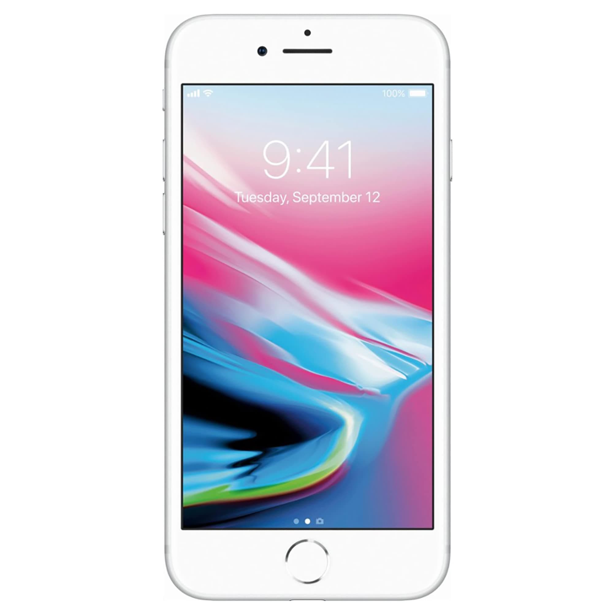 Apple iPhone 8, US Version, 64GB, Silver - Unlocked (Renewed)