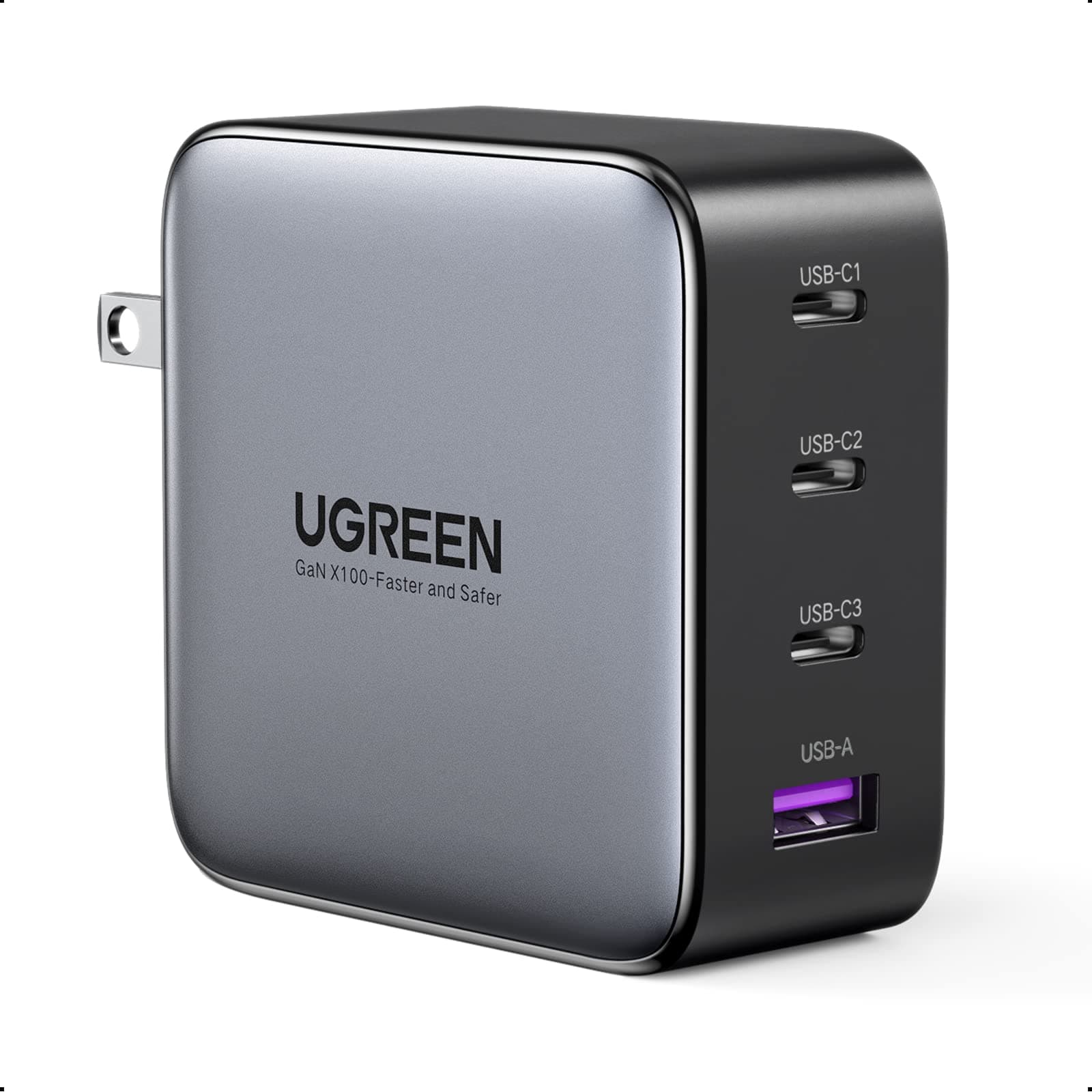 UGREEN Nexode 100W USB C Wall Charger - 4-Port GaN PD Fast Charger USB-C Power Adapter Compatible with MacBook Pro/Air, Dell XPS, iPad Mini/Pro, iP...