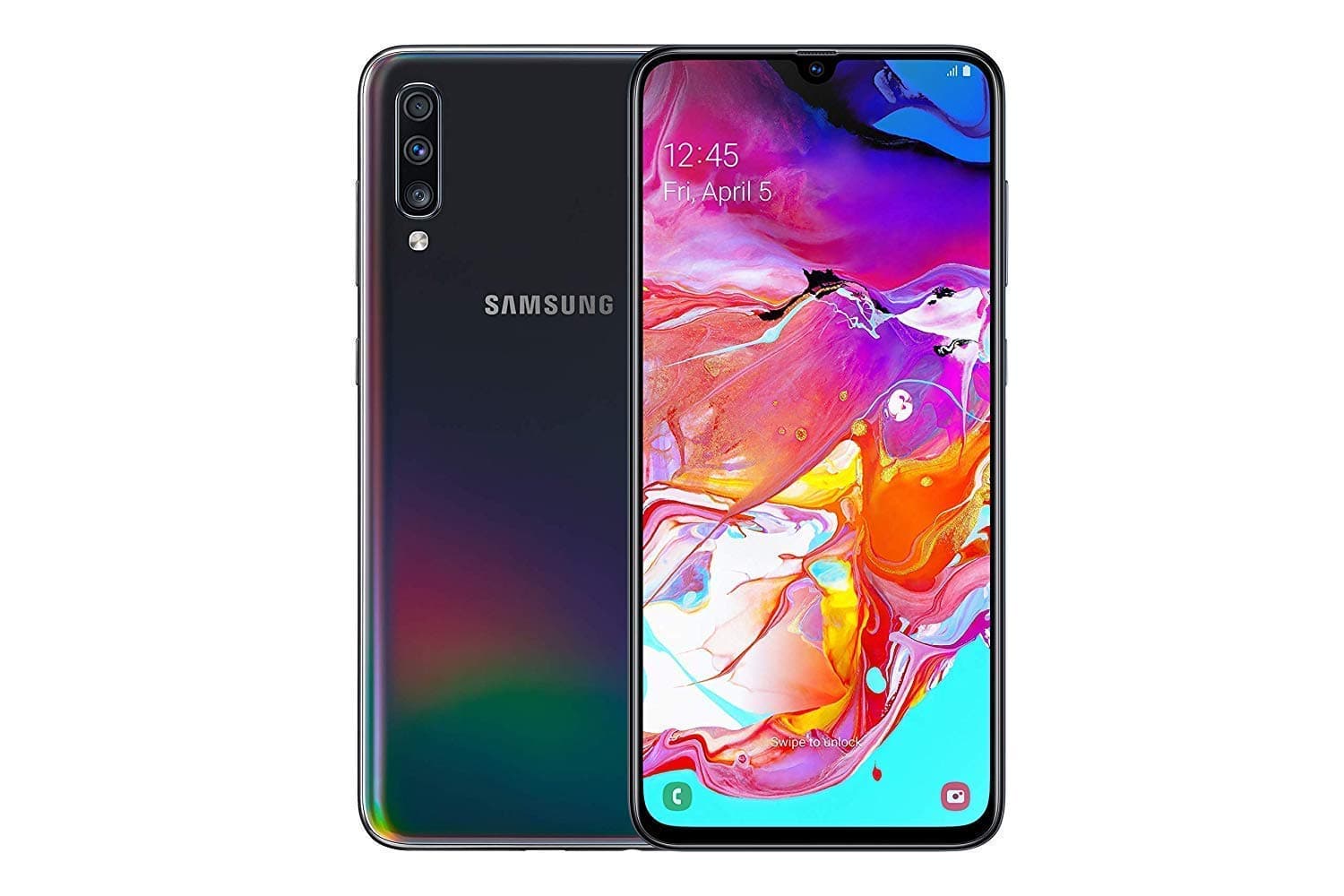 Samsung Galaxy A70 A705M 128GB DUOS GSM Unlocked Android Phone W/Dual 32MP Camera (International Variant/US Compatible LTE) - Black