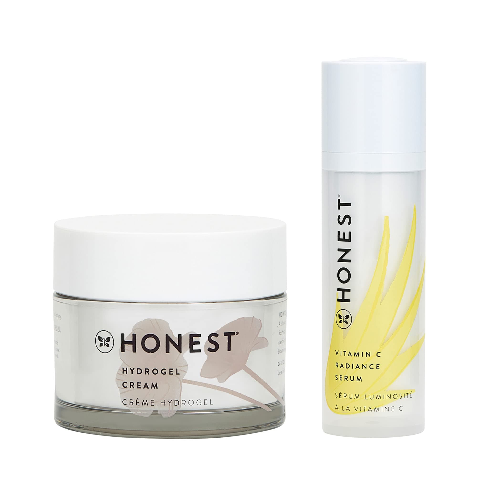 Honest Beauty Hydrogel Cream with Two Types of Hyaluronic Acid & Squalane,1.7 fl. oz. and Honest Beauty Vitamin C Radiance Serum with Artichoke & C...