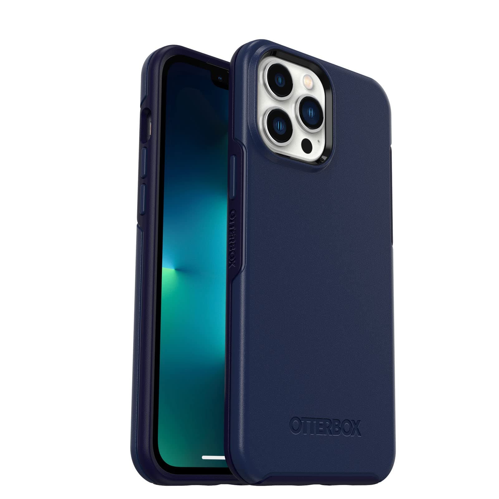 OtterBox SYMMETRY SERIES+ Antimicrobial Case with MagSafe for iPhone 12/13 Pro Max - Navy Captain, Blue